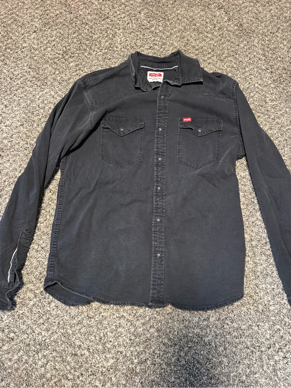 Wrangler Black Long-Sleeve Button-Down Western Shirt